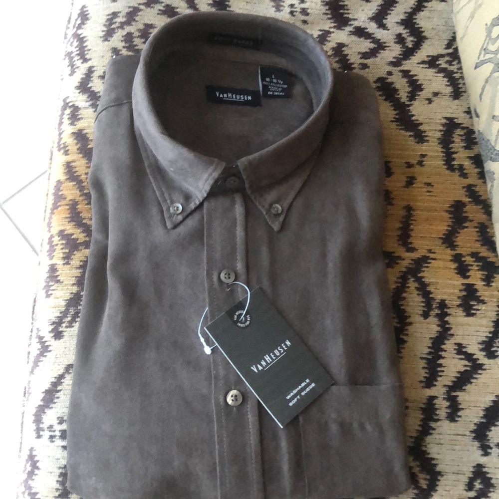Van Heiden washable suede shirt